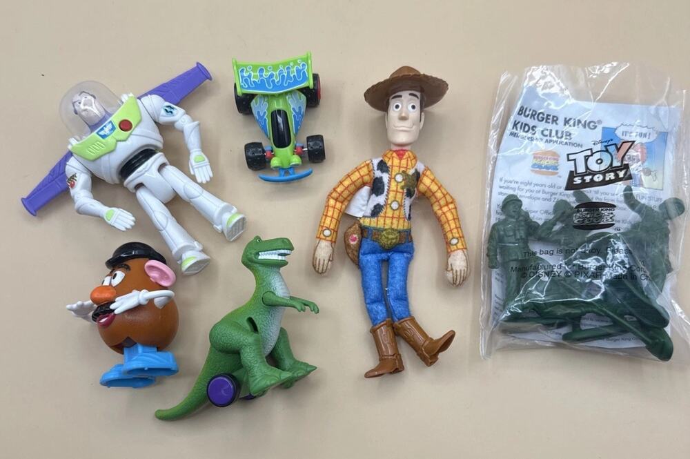 Toy Story Burger King 1995 Disney Toys Complete Set Of 5 Sealed Packages Vintage